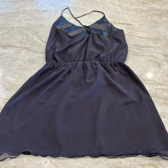 ANGL 100% Silk Strappy Mini Dress | Dark Grey | Size‎ Medium - Picture 7 of 12